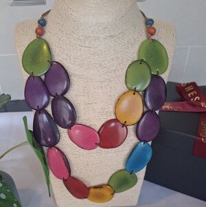 Organic TAGUA Nut Multicolor Necklace